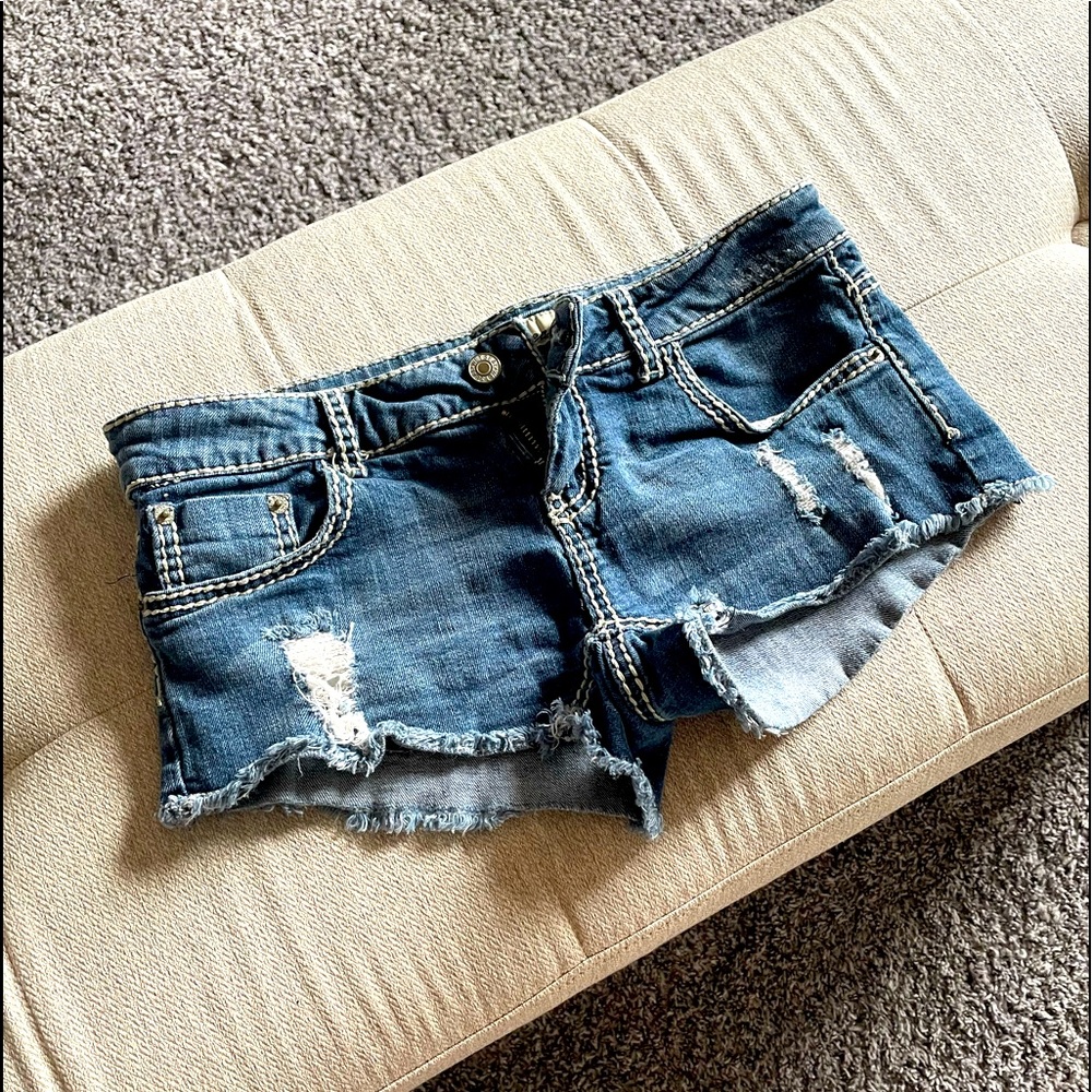 Denim Jean Shortie Shorts